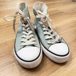 Unbranded Teal Blue Canvas High Top Sneakers For Women Size 8